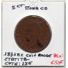 Monaco Honore V 5 centimes 1837 MC TB-, Gad 102 pièce de monnaie