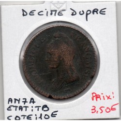 1 decime Dupré An 7 A paris B+, France pièce de monnaie