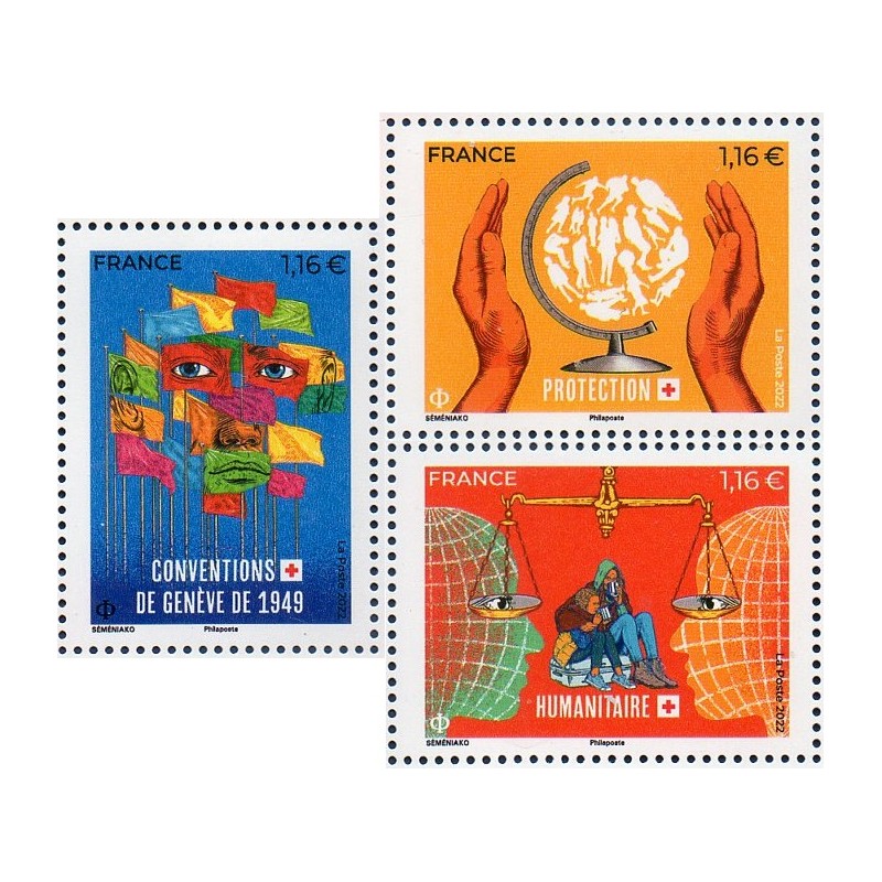 Timbre France Yvert No 5629-5631 Croix rouge, droit humanitaire neuf luxe **