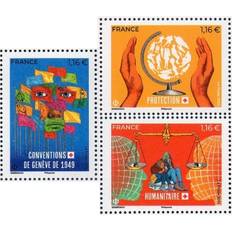 Timbre France Yvert No 5629-5631 Croix rouge, droit humanitaire neuf luxe **