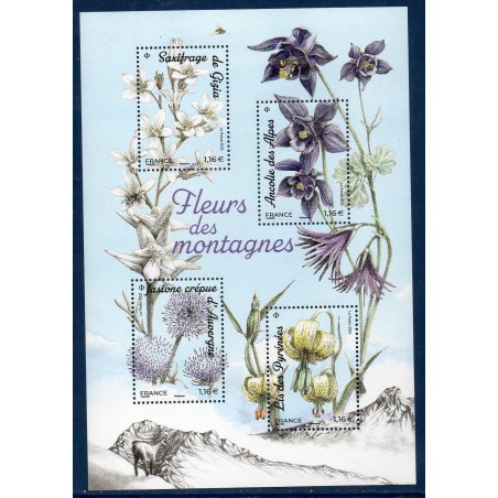 Bloc Feuillet France Yvert F5652 Fleurs des montagnes 2023 luxe **