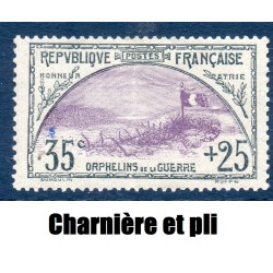 Timbre France Yvert No 152 Orphelin de la Guerre Ardoise et Violet neuf * avec charnière