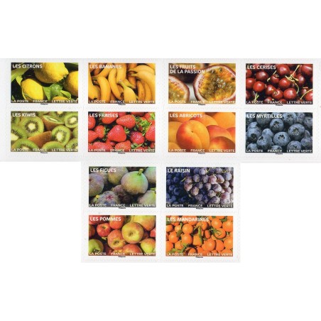 Autoadhaésifs Yvert 2288-2299 Fruits à savourer Neufs