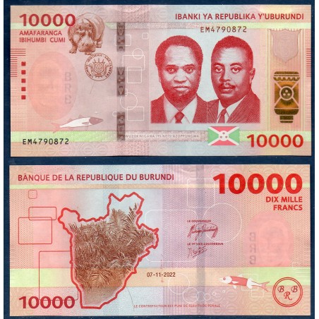 Burundi Pick N°59, Billet de banque de 10000 Francs 2022