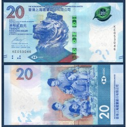 Hong Kong Pick N°218b, Billet de banque de 20 dollars 2020