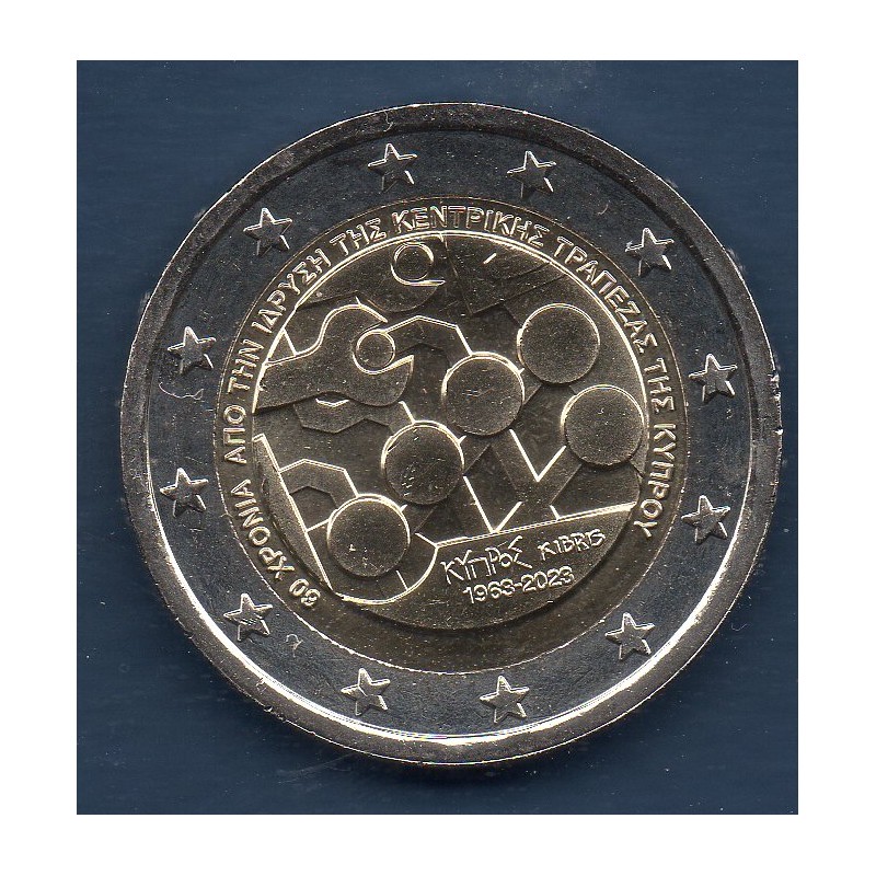 2 euro commémorative Chypre 2023 Banque centrale piece de monnaie €