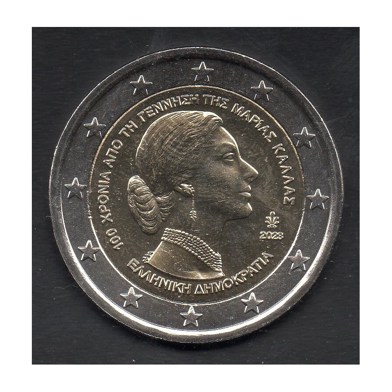 2 euro commémorative Grèce 2023 Maria Callas piece de monnaie €