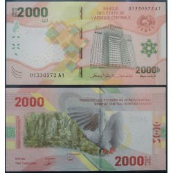 Afrique Centrale Pick 702, Billet de banque de 2000 Francs CFA 2020