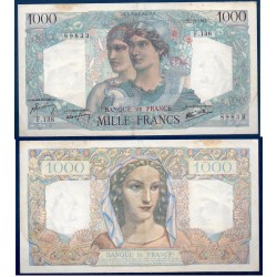 1000 Francs Minerve et Hercule TTB- 22.11.1945 Billet de la banque de France