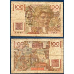 100 Francs Jeune Paysan filigrane inversé B 2.10.1952 Billet de la banque de France