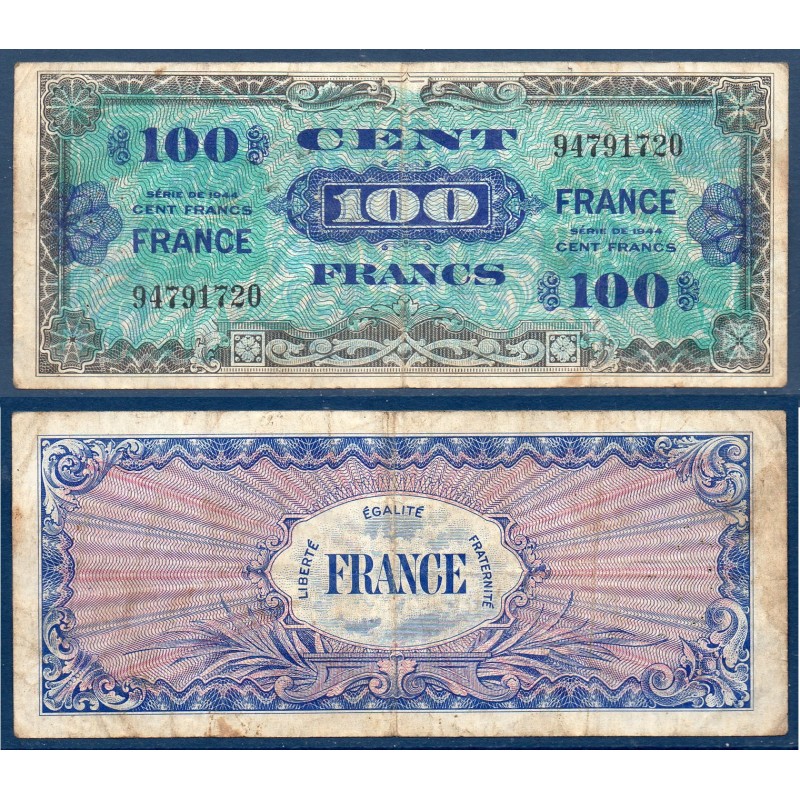 100 Francs France TB- Sans série 1945 Billet du trésor Central