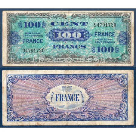 100 Francs France TB- Sans série 1945 Billet du trésor Central
