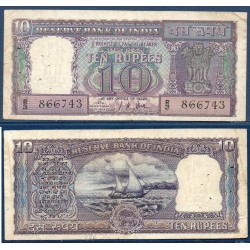 Inde Pick N°57b, TB Billet de banque de 10 Ruppes 1962-1967