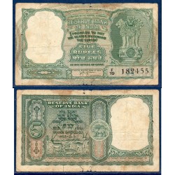 Inde Pick N°35b, Sup Billet de banque de 5 Ruppes 1957-1962 plaque A