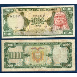 Equateur Pick N°125b, B Billet de banque de 1000 Sucres 1988