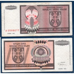 Croatie (serbie) Pick N°R19a, TTB Billet de banque de 10 Milliards dinara 1993