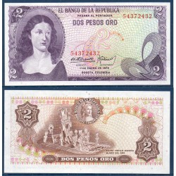 Colombie Pick N°413a, TTB Billet de banque de 2 Pesos oro 1972-1973