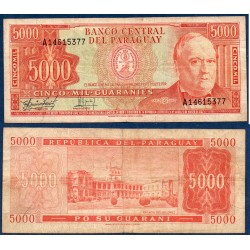 Paraguay Pick N°208, B Billet de banque de 5000 Guaranies 1982