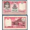 Nepal Pick N°23a, TTB Billet de banque de 5 rupees 1974-1985