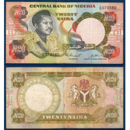 Nigeria P.18b, TB, Billet de 20 Naira 1973-1978 Armoiries