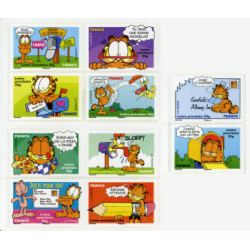 Autoadhésifs Yvert No 194-203 Timbres Sourires Garfield de Jim Davis