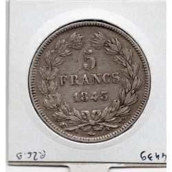5 francs Louis Philippe 1843 W Lille TTB-, France pièce de monnaie