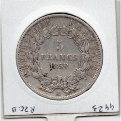 5 francs Louis Napoléon Bonaparte 1852 A tête large Paris TTB-, France pièce de monnaie