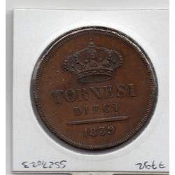 Italie Deux Siciles 10 Tornesi 1839 Sup-, KM 331 pièce de monnaie
