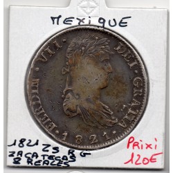 Mexique 8 reales 1821 Zs RG Zacatecas TTB, KM 111.5 pièce de monnaie