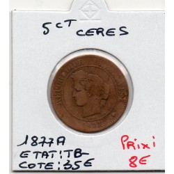 5 centimes Cérès 1877 A Paris TB-, France pièce de monnaie