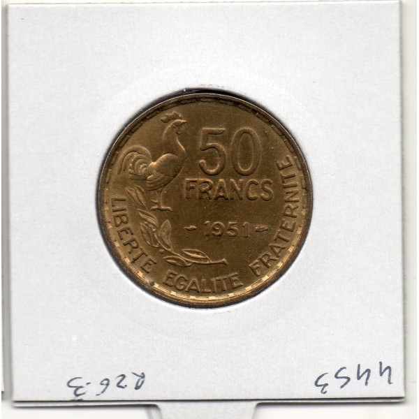50 francs Coq Guiraud 1951 Sup+, France pièce de monnaie