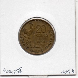 20 francs Coq G. Guiraud 3 faucilles 1950 TTB, France pièce de monnaie