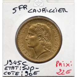 5 francs Lavrillier 1945 C Castelsarrasin Sup-, France pièce de monnaie