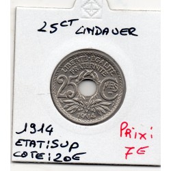 25 centimes Lindauer 1914 Sup, France pièce de monnaie