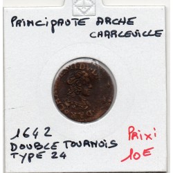 Ardennes, Principauté Arches Charleville, Charles II de Gonzague, (1642) Double tournois type 24