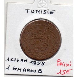 Tunisie 1 kharub 1267 AH - 1858 TTB, KM 105 pièce de monnaie