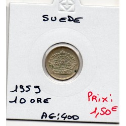 Suède 10 Ore 1959 Sup, KM 823 pièce de monnaie