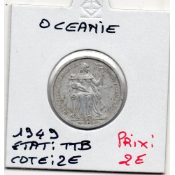 Océanie 1 Franc 1949 TTB, Lec 18 pièce de monnaie