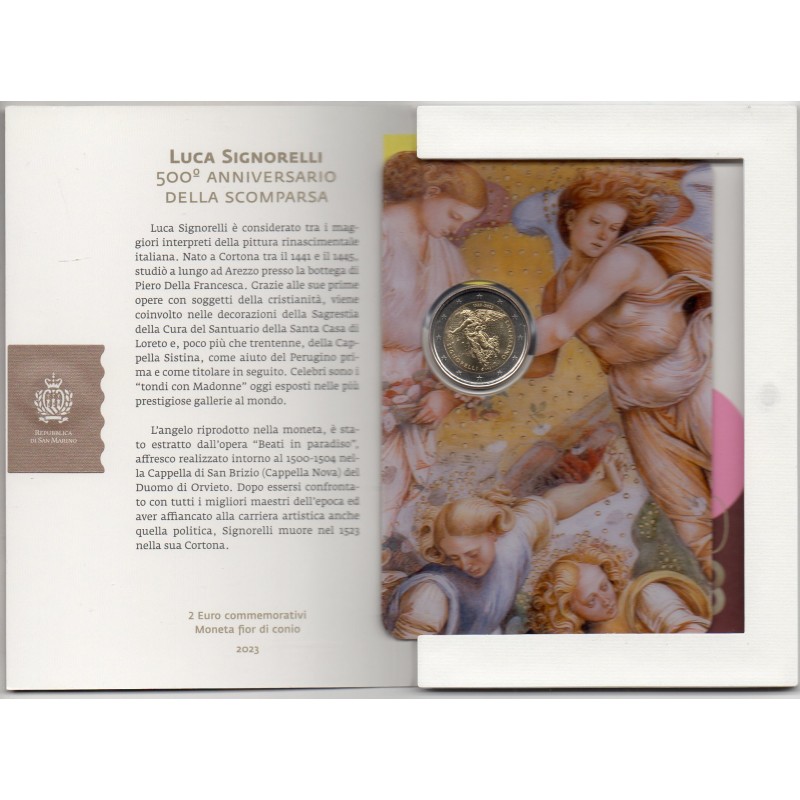2 euro commémorative Saint Marin 2023 Luca Signorelli piece de monnaie €