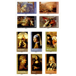 Autoadhésifs Yvert No 150-159 Timbres Chefs d'oeuvre de la peinture