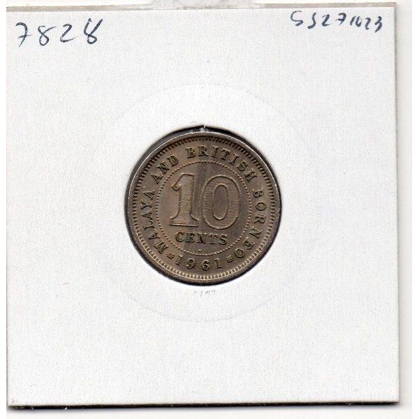 Malaya et borneo 10 cents 1961 TTB+, KM 2 pièce de monnaie