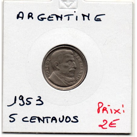 Argentine 5 centavos 1953 Sup, KM 46a pièce de monnaie