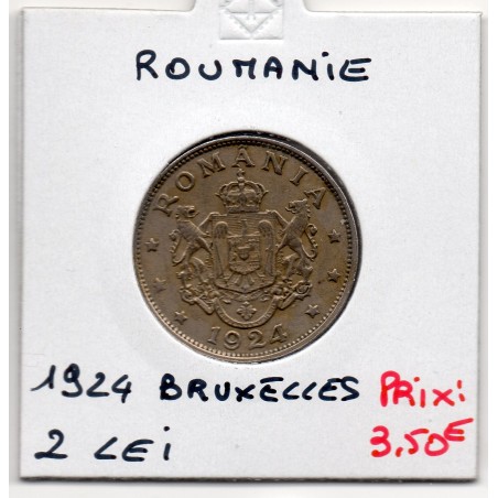 Roumanie 2 lei 1924 TTB Bruxelles, KM 47 pièce de monnaie
