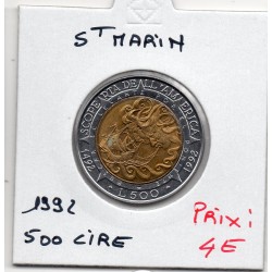 Saint Marin 500 lire 1992 Spl, KM 286 pièce de monnaie
