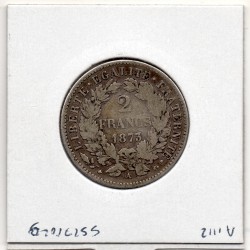 2 Francs Cérès 1873 A  Paris TB-, France pièce de monnaie