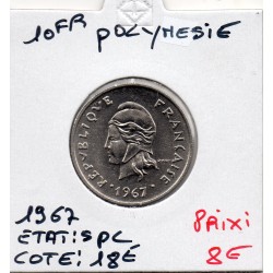 Polynésie Française 10 Francs 1967 Spl, Lec 68 pièce de monnaie