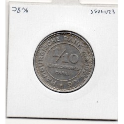 Hambourg 1/10 Verrechnungs marke 1923 TTB pièce de monnaie
