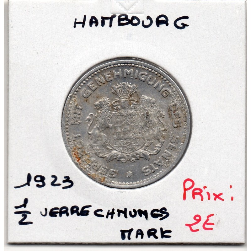 Hambourg 1/10 Verrechnungs marke 1923 TTB pièce de monnaie