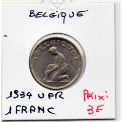 Belgique 1 Franc 1934 en Français Sup+, KM 89 pièce de monnaie