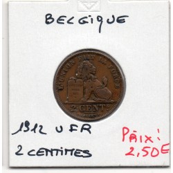Belgique 2 centimes 1912 en français TTB, KM 64 pièce de monnaie
